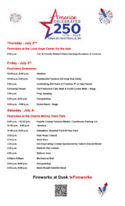 Fayetteville's Heritage 4th of July schedule