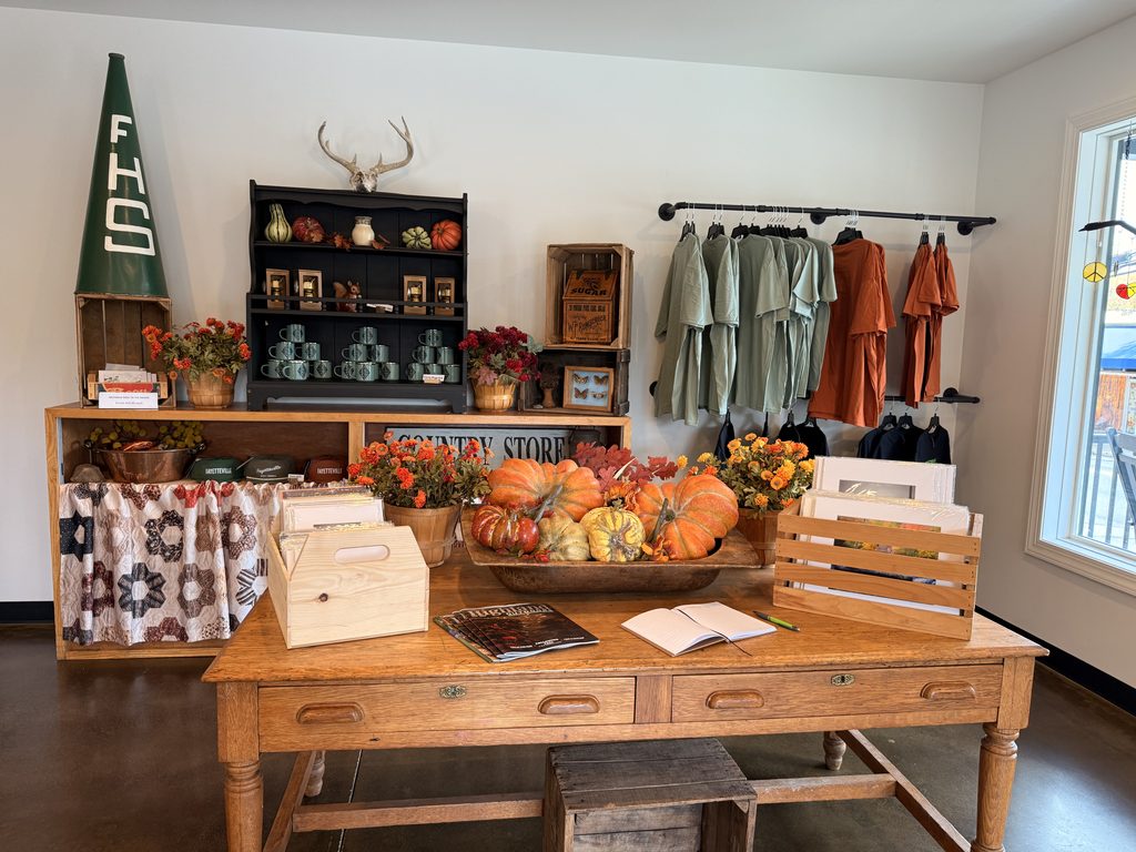 Gift shop inside the Fayetteville welcome center
 featuring locally inspired gifts and souvenirs 